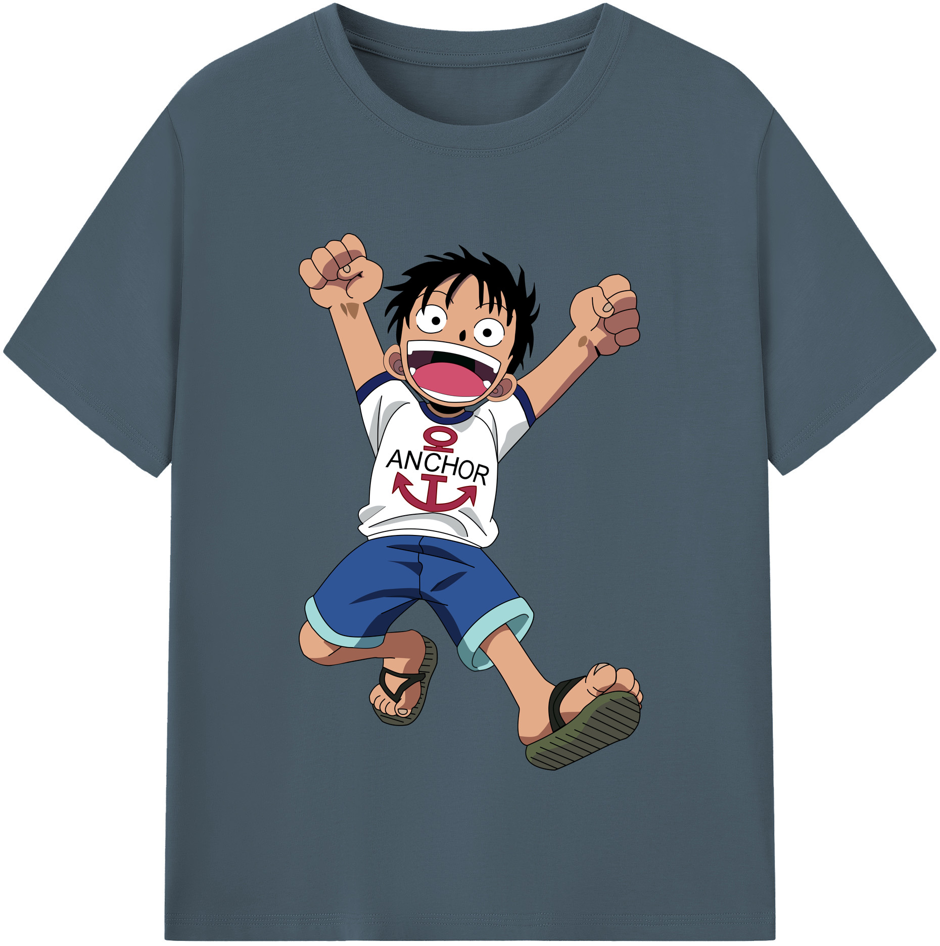 ワンピース モンキー・D・ルフィ ONE PIECE Monkey D. Luffy 綿100％半袖Tシャツ（フロントプリント）